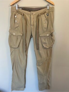 G-Star Y2K Women's Solar Rovic Straight Leg Cargo Pants in Khaki 2000s Vintage